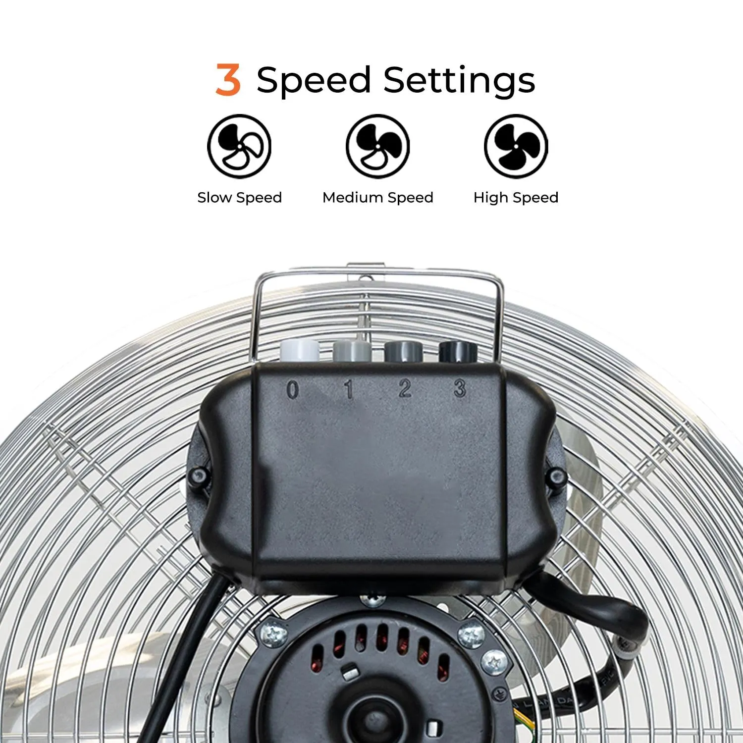 12" and 16" Three-Speed Electric Metal Floor Fan