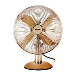 12" Copper Metal Oscillating Desk Fan 35W