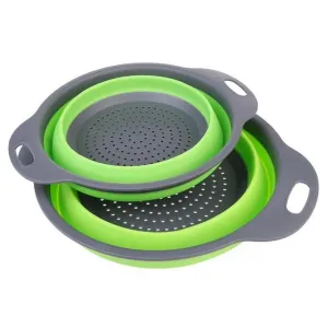 2 PCs Collapsible Silicone Colander