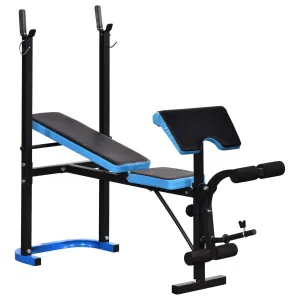 Adjustable Weight Bench with Leg Developer Barbell Rack for Lifting and Strength Training Multifunctional Workout Station for Home Gym Fitness