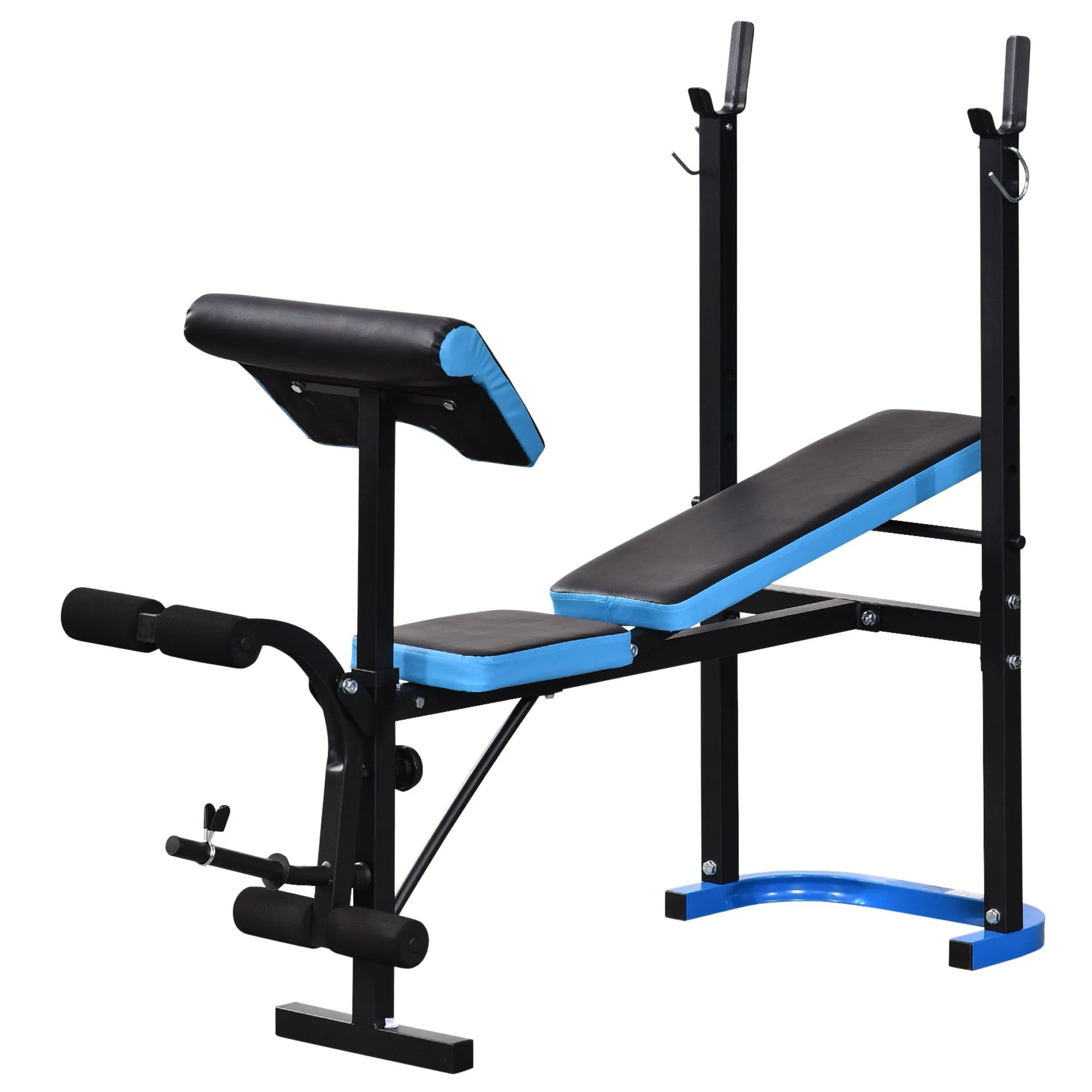 Adjustable Weight Bench with Leg Developer Barbell Rack for Lifting and Strength Training Multifunctional Workout Station for Home Gym