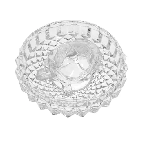 Alusters Crystal Tortoise Glass Kachua with Beautiful Bowl Plate Fengshui Vastu Set for Good Luck Feng Shui Turtle Best Gift Office Showcase Showpiece & Home Decor (Round Plate)