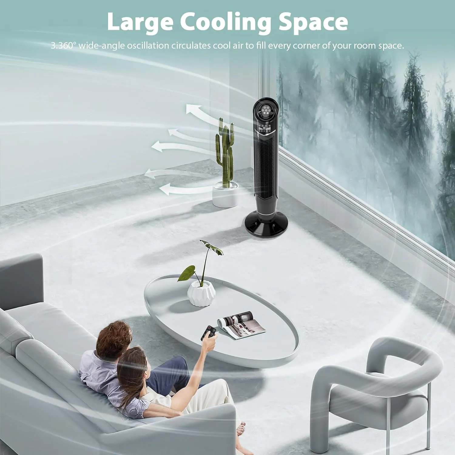 Antarctic Star Tower Fan 360°Oscillating-40 Inch