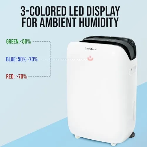 Belaco 18L/Day Dehumidifier, Portable Dehumidifiers for Home (New)