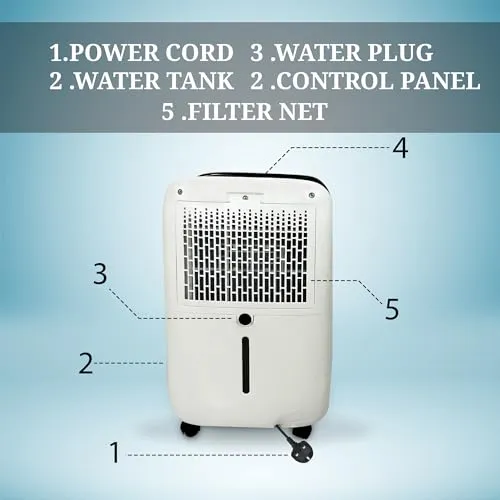 Belaco 18L/Day Dehumidifier, Portable Dehumidifiers for Home