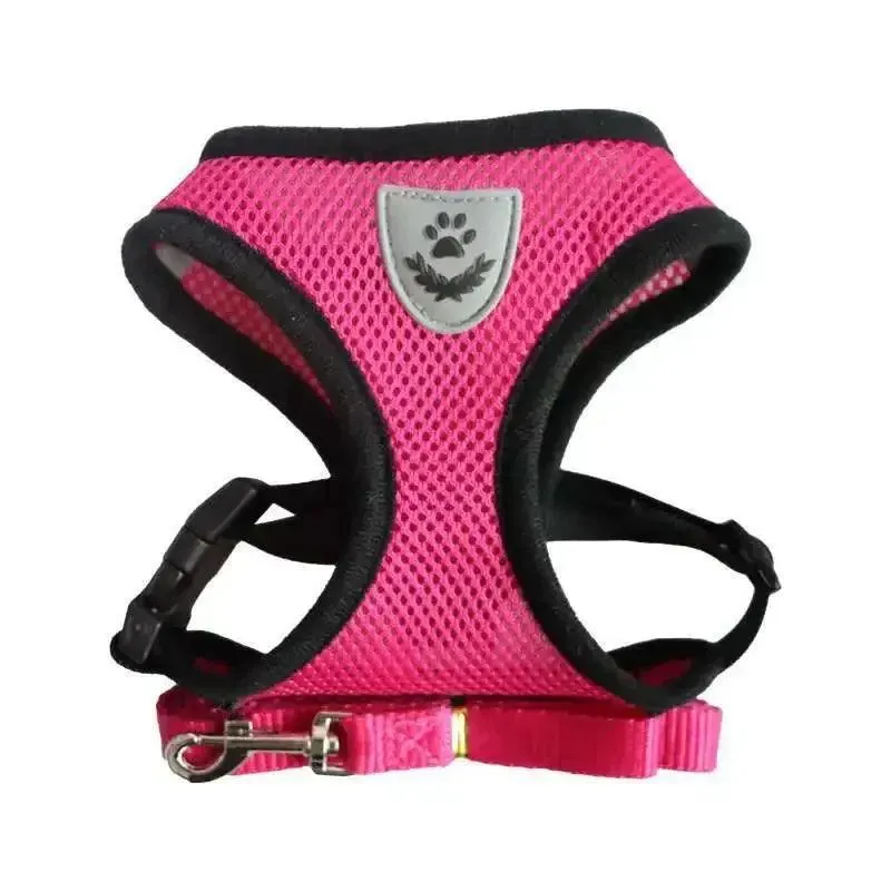 Breathable Nylon Mesh Harness with Leash: Lightweight & Adjustable for Small Dogs