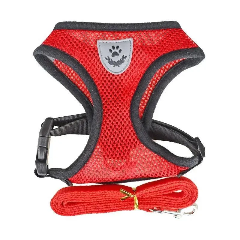 Breathable Nylon Mesh Harness with Leash: Lightweight & Adjustable for Small Dogs