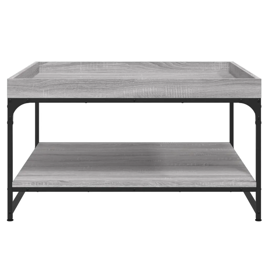 Coffee Table Grey Sonoma 80x80x45 cm Engineered Wood and Iron