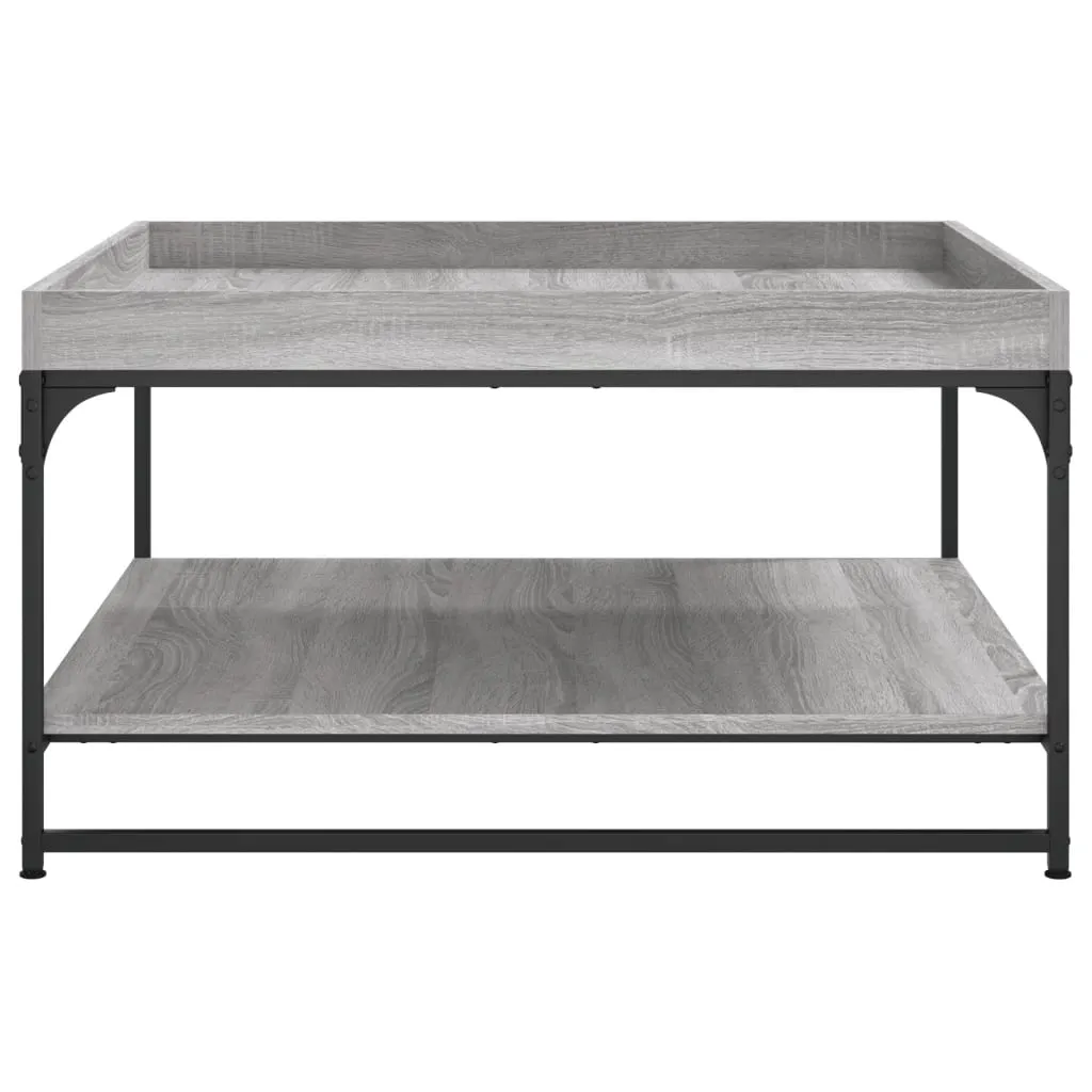 Coffee Table Grey Sonoma 80x80x45 cm Engineered Wood and Iron