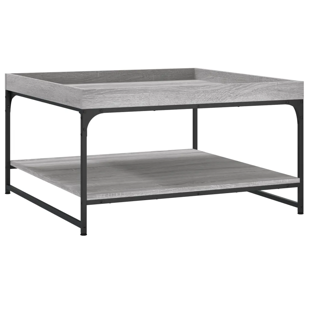 Coffee Table Grey Sonoma 80x80x45 cm Engineered Wood and Iron