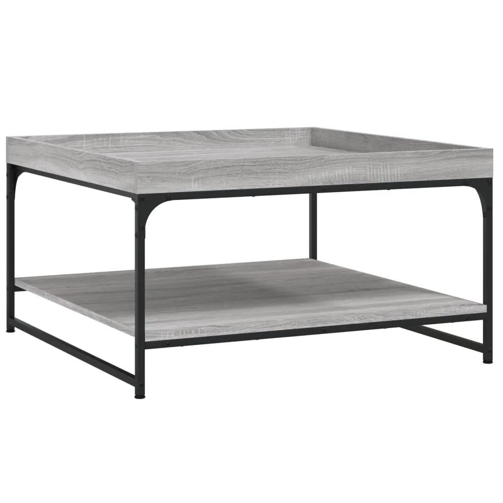 Coffee Table Grey Sonoma 80x80x45 cm Engineered Wood and Iron