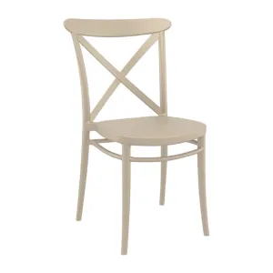 Cross Side Chair Taupe (Pack of 2) - HS603