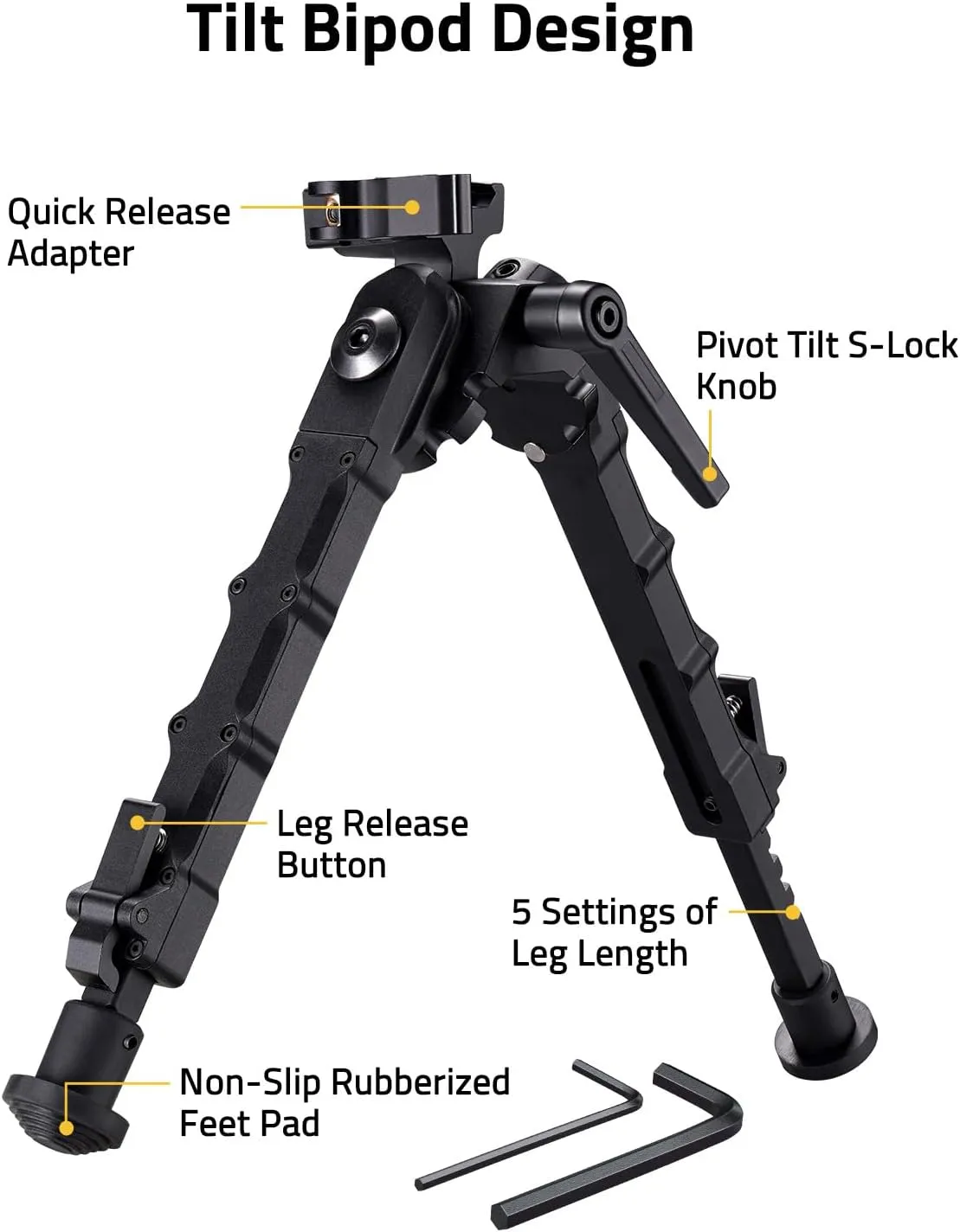 CVLIFE 7.5-9 Inch Bipod Lightweight Quick Detach Rifle Bipod