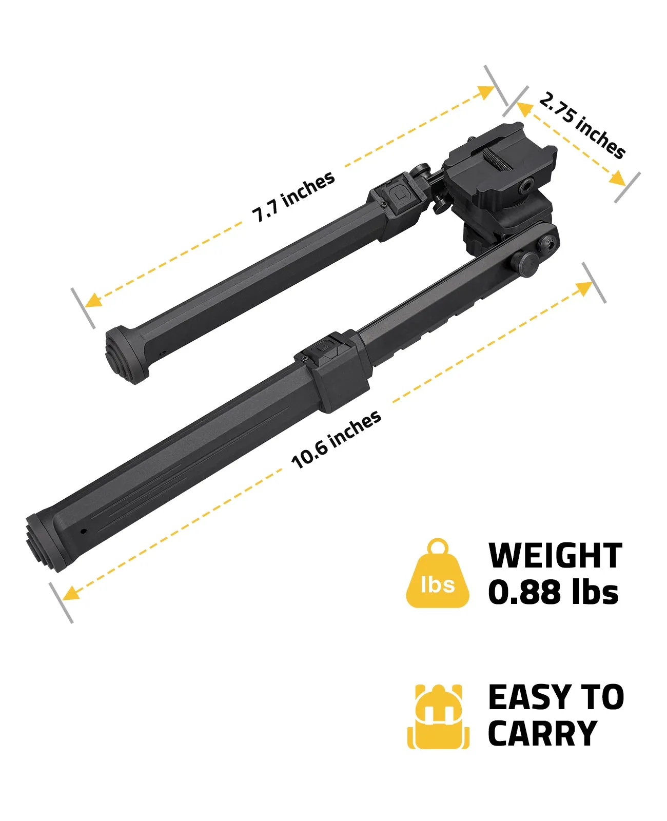 CVLIFE 8-11 Inch Bipod with 360° Swivel Tilt Bipod Lightweight Bipods