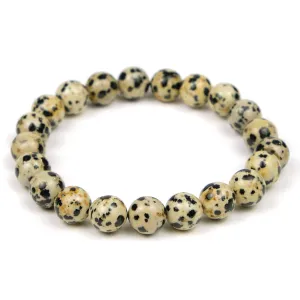 Dalmatian Jasper 10mm Rounds Stretch Bracelet