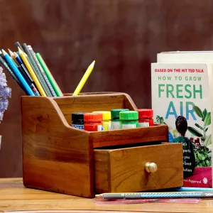 Double Slot Single Drawer Compact Desk organiser