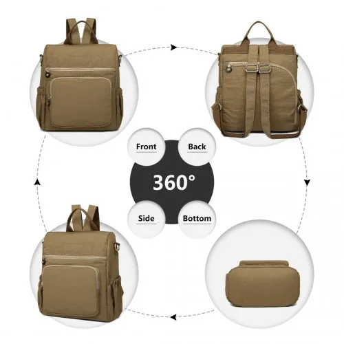 EH2107 - Kono Multi Way Anti-theft Waterproof Backpack Shoulder Bag - Khaki | Stylish & Versatile