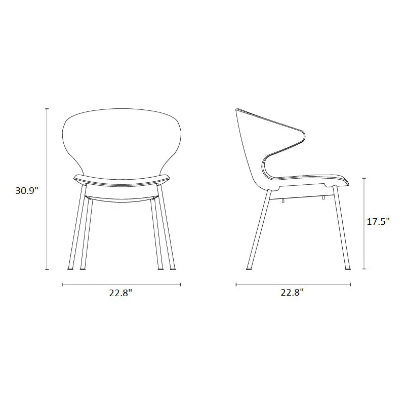 Ella Dining Chair with Tubular Legs