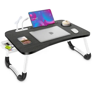 Foldable Laptop Desk Reading and Writing Holder with Drawer for Bed Couch Sofa Floor BN-LINK