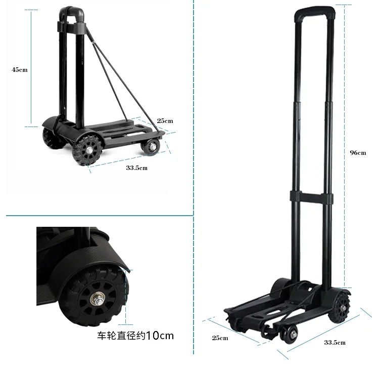 Four-Wheel Foldable Luggage Cart Portable Shopping Trolley Trolley Trolley