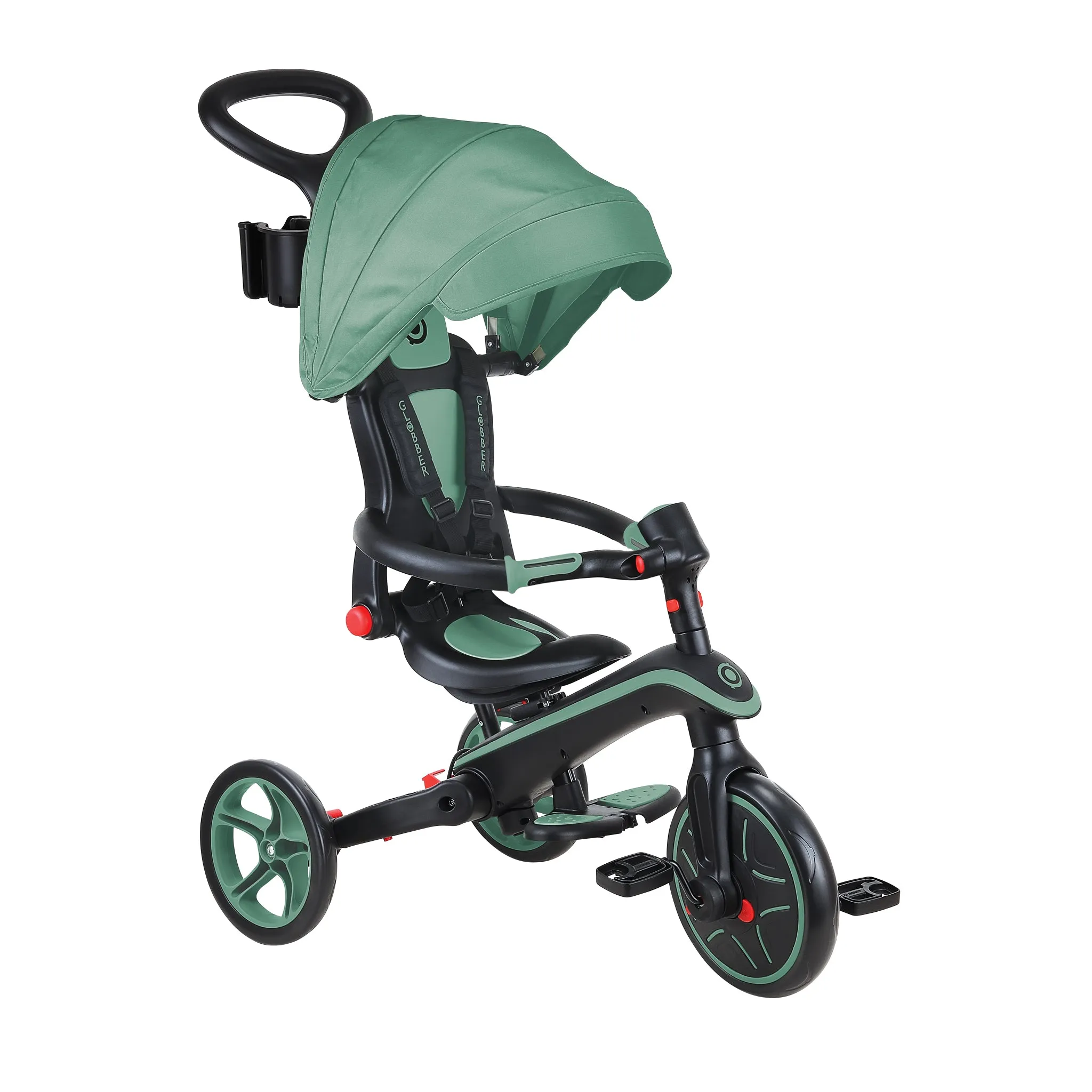 Globber Explorer Trike Foldable 4 in 1 - Olive (10m - 5y)