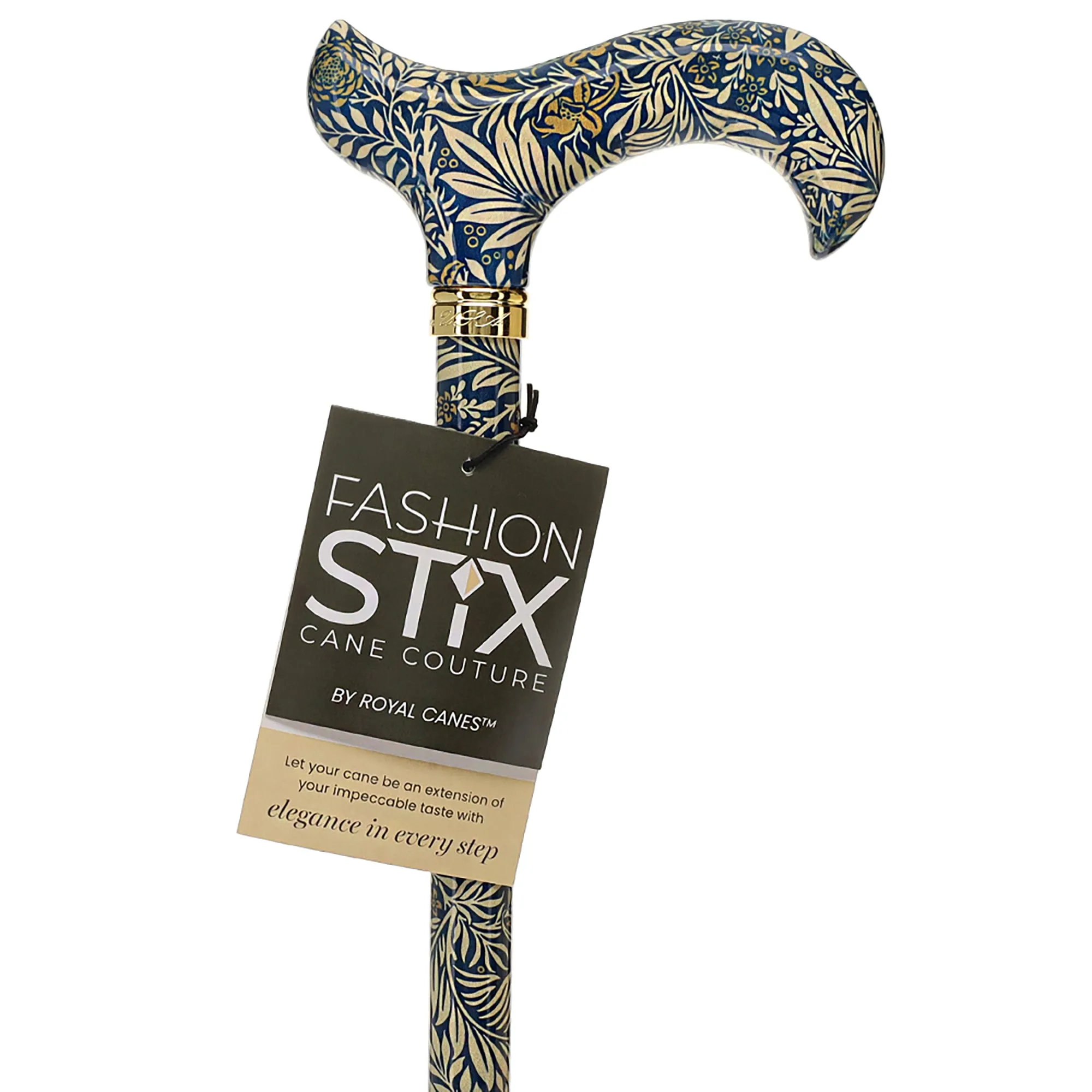 Golden Petals FashionStix: Designer Derby Cane, Adjustable