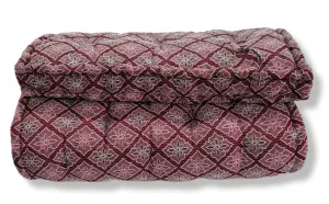 H B Msala Gadda Medium Firm Soft Cotton Mattress, Premium Maroon Jacquard Design,Durable Rectangle Mattress, Black Hosiery Cotton Fabric, for Home & Floor Bedding (6.5x6Ft, King (U.S. Standard))