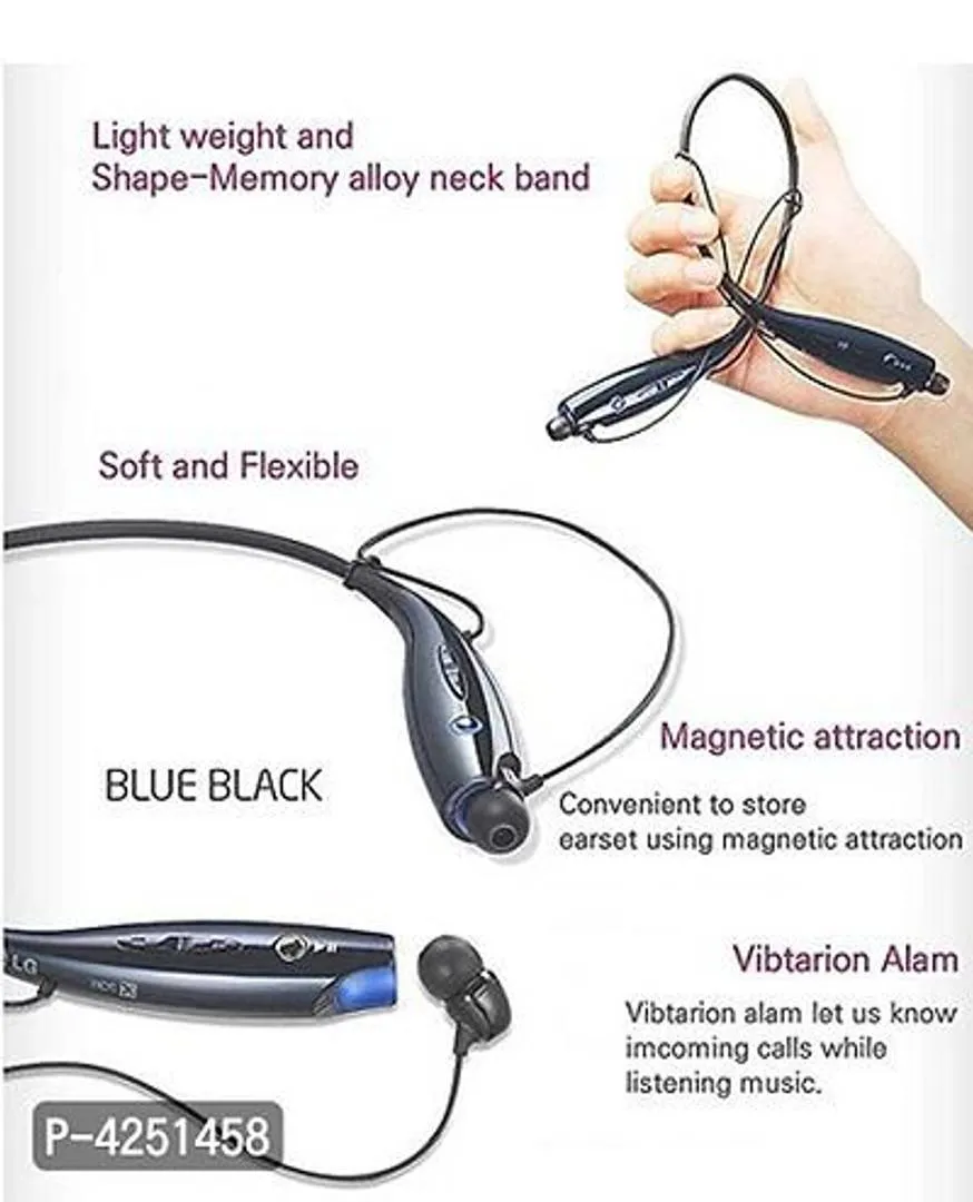 HBS 730 Wireless Neckband Bluetooth Headset Portable Headphone Handsfree Sports Running Sweatproof Compatible Android Smartphone Noise Cancellation