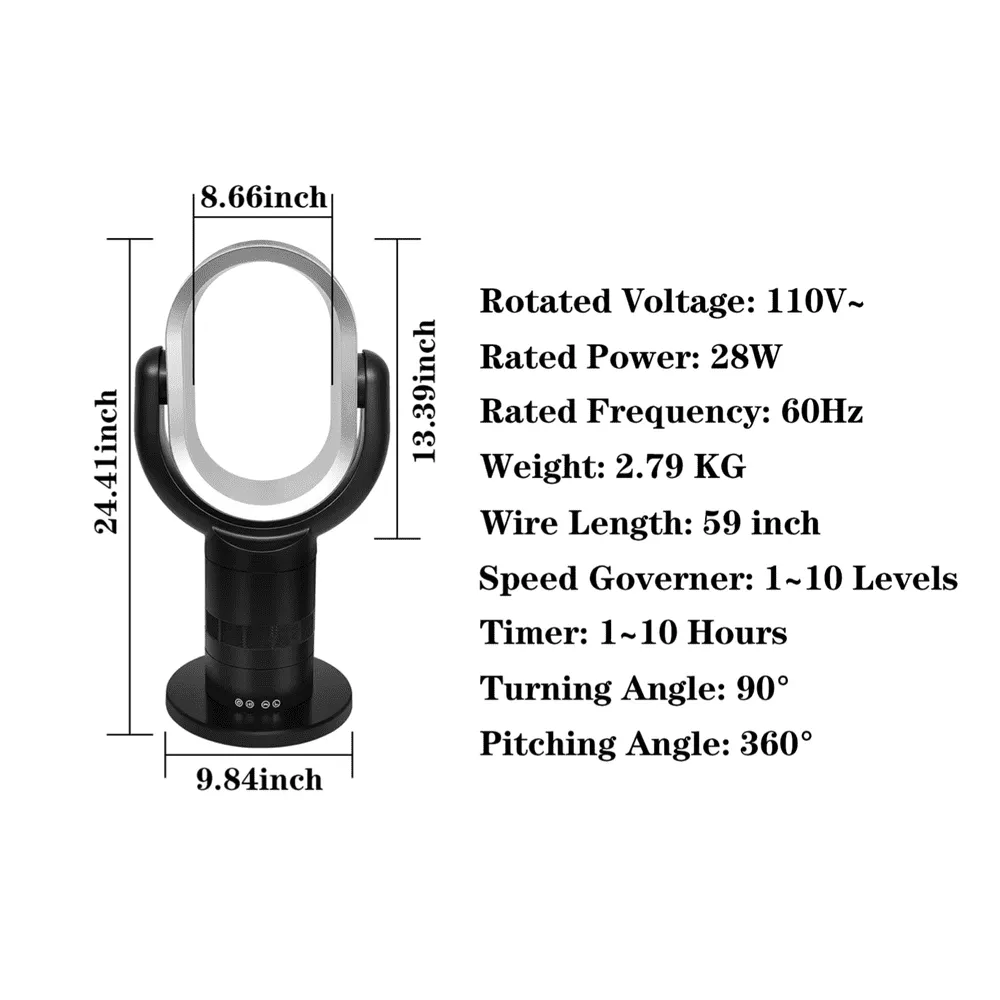 Innovative Portable Bladeless Fan-24inch