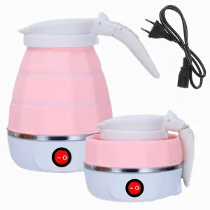 JIGsKART Silicone Travel Electric Portable Kettle Foldable Collapsible Kettle 220V 50Hz Hot Water Boiler&Tea Heater Coffee maker For Travelling,Office&Home Use (1 Pc-Multicolor) 600 Milliliter