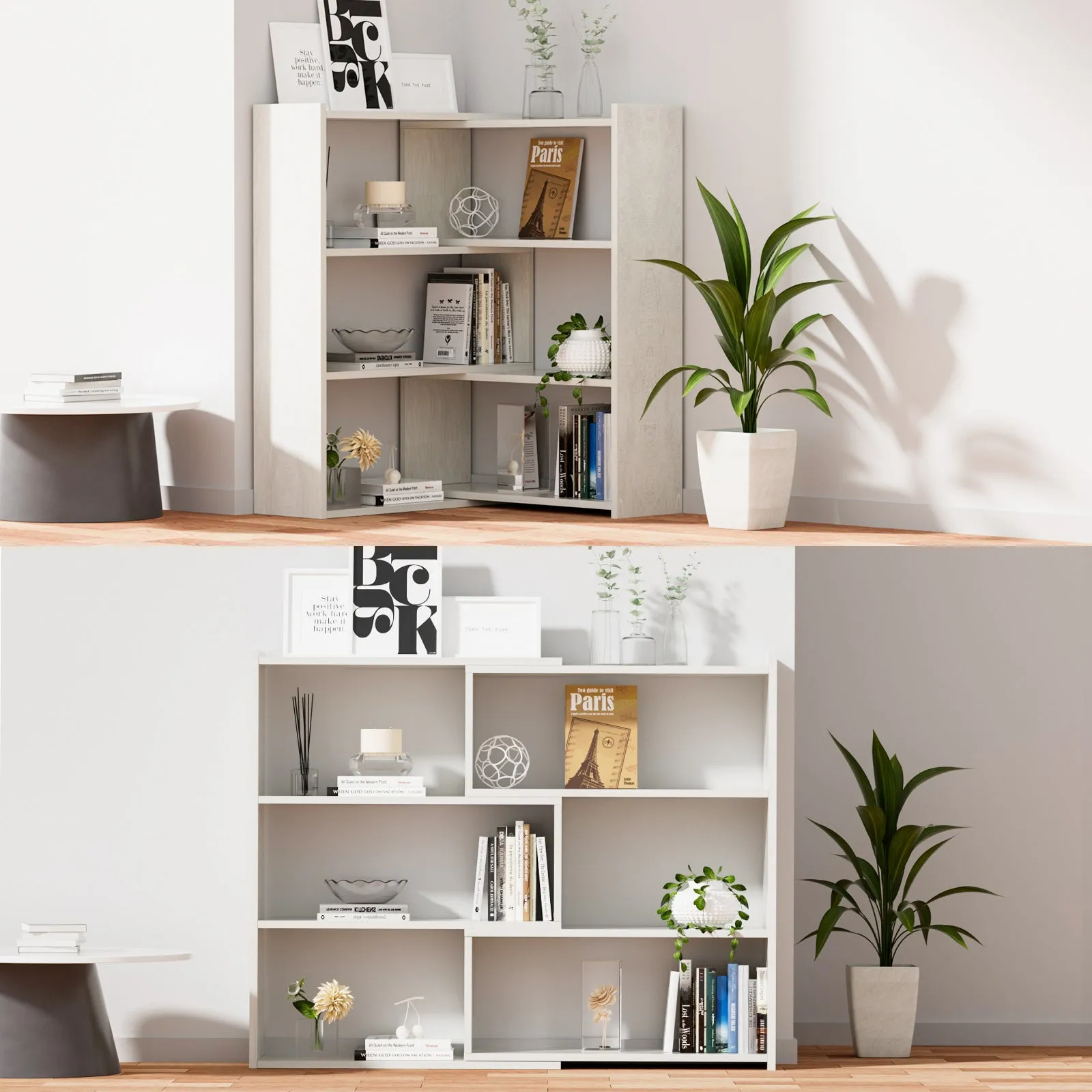 Kaboon 4-Tier Shelving Unit--Sea Salt