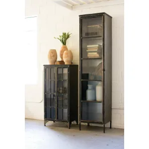 Kalalou - Iron And Glass Two Door Apothecary Cabinet