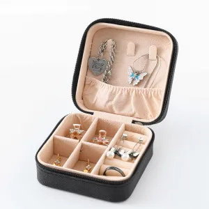 Kuber Industries Pack of 3 Mini Jewelry Box | Travel Jewellery Organizer Storage Box | Portable Case for Rings Earrings | Portable Jewelry Organizer | Proposal Gifts for Women Girl |YXX-023BK | Black