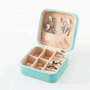 Kuber Industries Pack of 5 Mini Jewelry Box | Travel Jewellery Organizer Storage Box | Portable Case for Rings Earrings| Portable Jewelry Organizer | Proposal Gifts for Women Girl |YXX-023BL | Blue