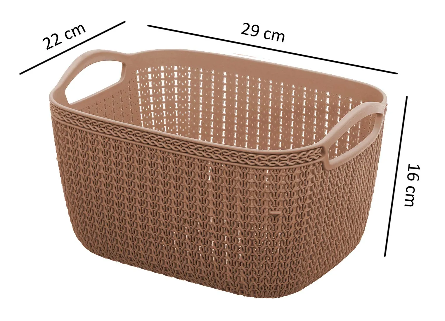 Kuber Industries Plastic Basket with Handle - Fruit & Picnic Tokri - Also for Kitchen & Bathroom Items Storage - Dark Pink