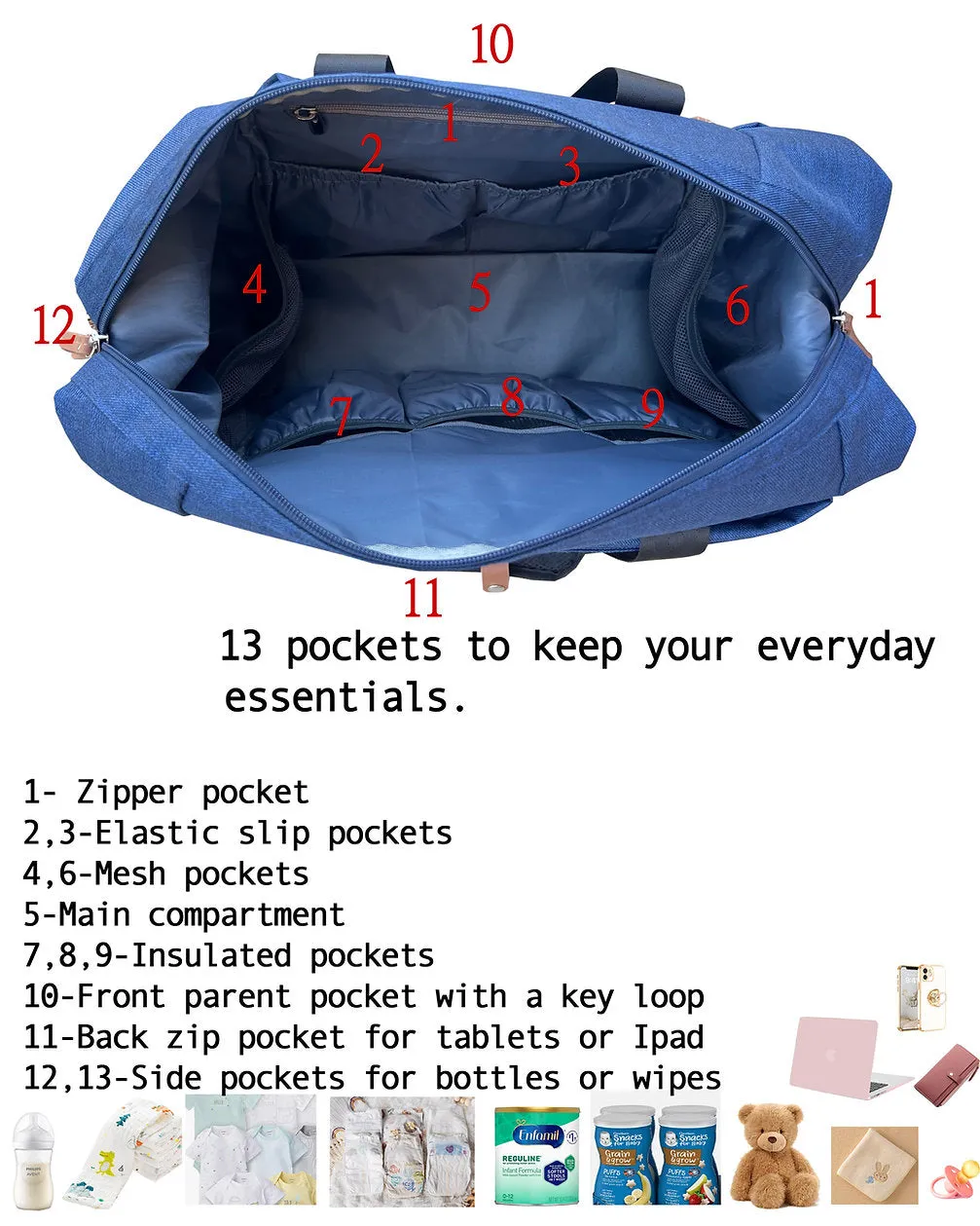 Lightweight Waterproof Diaper Bag