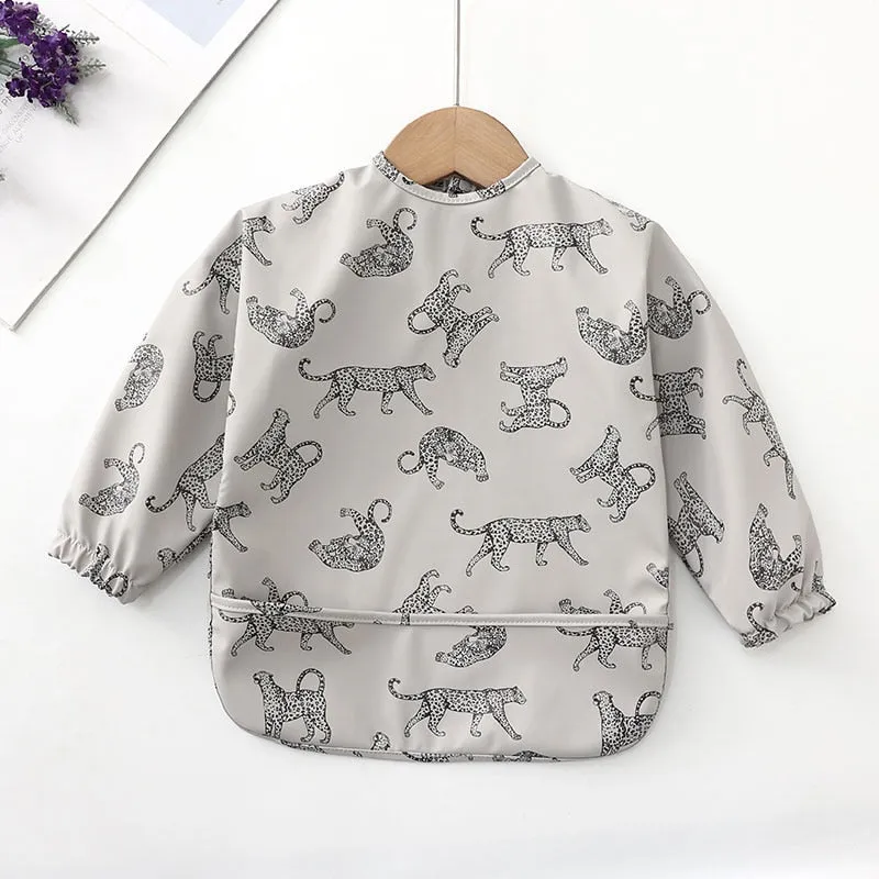 Long Sleeves Bibs/ Babies Waterproof Apron For 0-3 Years