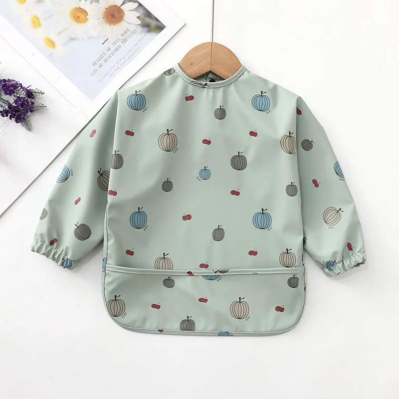 Long Sleeves Bibs/ Babies Waterproof Apron For 0-3 Years