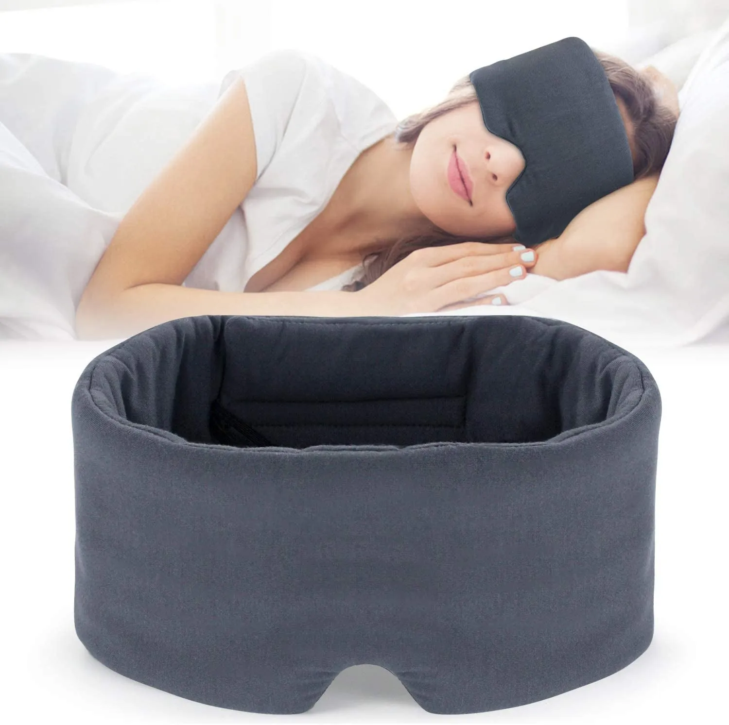 Mavogel 2019 New Sleep Eye Mask - Skin Friendly Modal Material & Light Blocking Sleeping Mask for Home/Flight/Shift Work, 100% Handmade, Fully Adjustable Strap, Full Eye Covers for Women/Men Sleeping