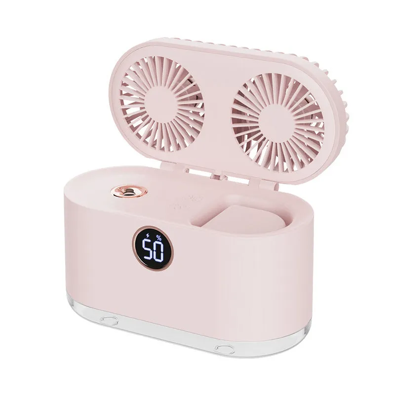 Mini Air Conditioner Fan Air Cooler USB Portable Table Top Desktop Fan Cooling with 3 Wind Speed LED Light for Home Office