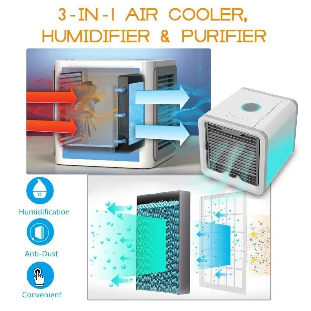 Mini Portable Air Cooler Fan Arctic Air Personal Space Cooler The Quick & Easy Way to Cool Any Space Air Conditioner Device Home Office