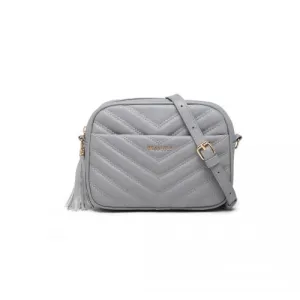 Miss LuLu Lightweight Quilted Leather Crossbody Bag - Grey | Stylish & Practical