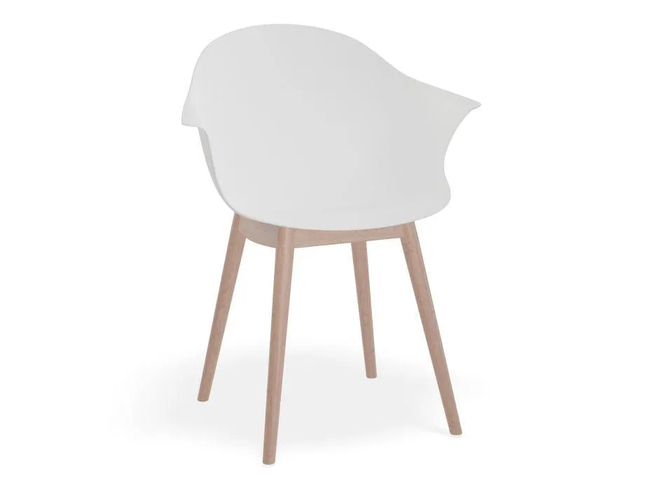 Pebble Armchair White with Shell Seat - Pyramid Fixed Base