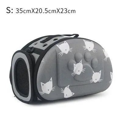 Portable Cat and Dog Travel Bag: Stylish Cat Print Carrier - On-the-Go Comfort