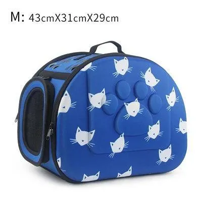 Portable Cat and Dog Travel Bag: Stylish Cat Print Carrier - On-the-Go Comfort