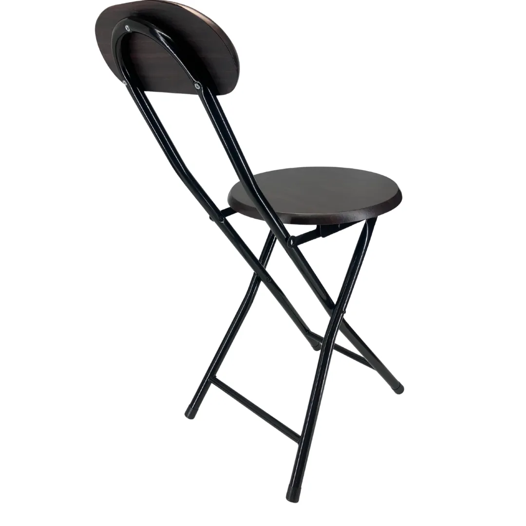 Portable Folding Chair with Wooden Backrest and Seat