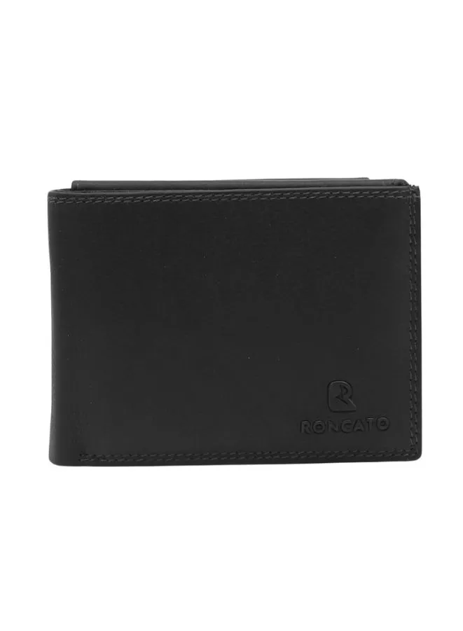 R Roncato Men's Leather Wallet Nappa Style, Equipped With Coin Purse, Spaces for Credit Cards, Id Card and Banknotes