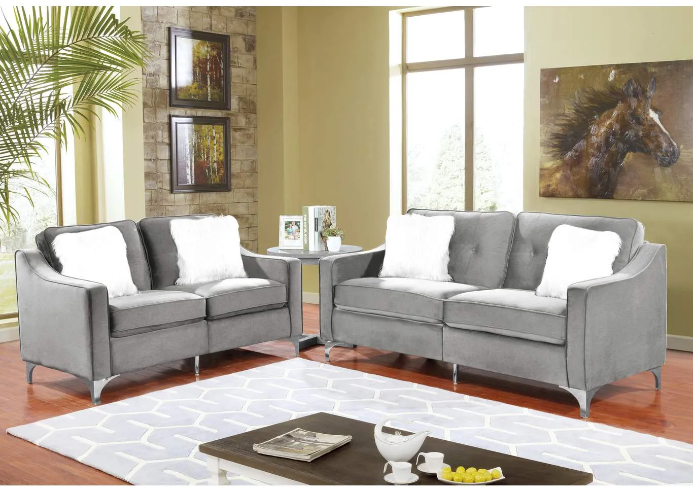 SOFI GREY SOFA AND LOVESEAT (LAST ONE!!)