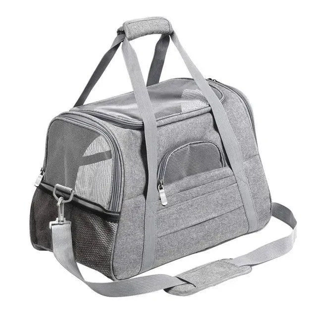 Soft Pet Carrier: Stylish Travel Bag with Secure Zippers for Happy Pets