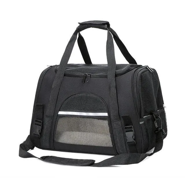 Soft Pet Carrier: Stylish Travel Bag with Secure Zippers for Happy Pets